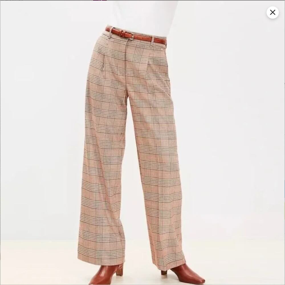 Loft Peyton Trouser Pants in Plaid